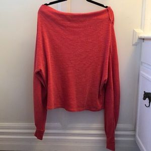 Free People off shoulder coral sweater